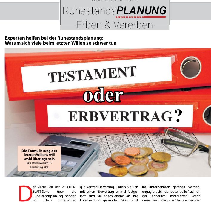 Testament oder Erbvertrag?